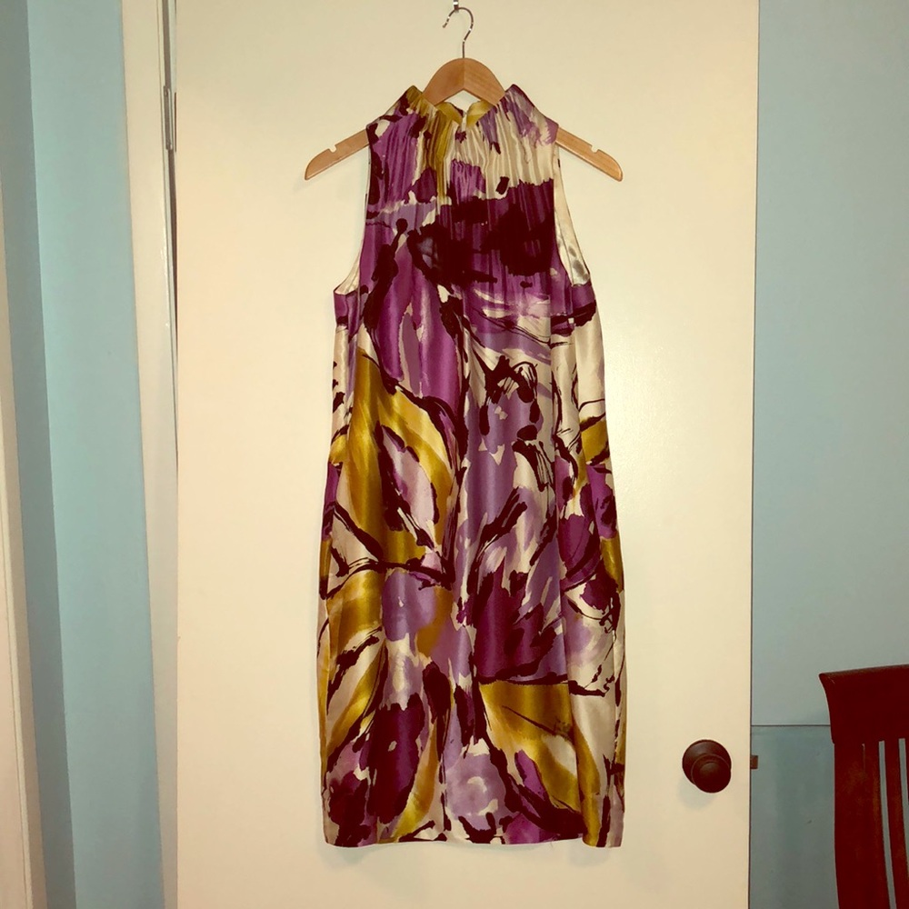 Taylor brand 100% silk high-neck dress
